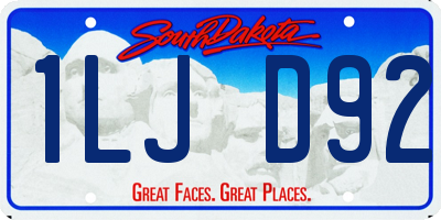 SD license plate 1LJD92