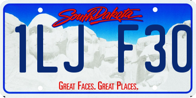 SD license plate 1LJF30