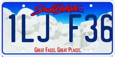 SD license plate 1LJF36