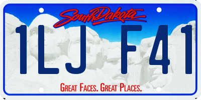 SD license plate 1LJF41