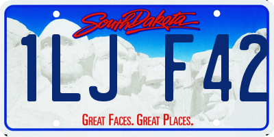 SD license plate 1LJF42