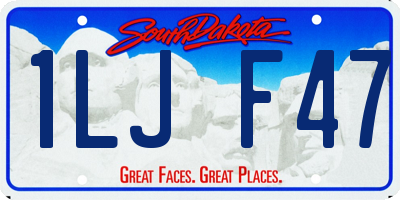 SD license plate 1LJF47