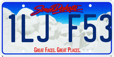 SD license plate 1LJF53