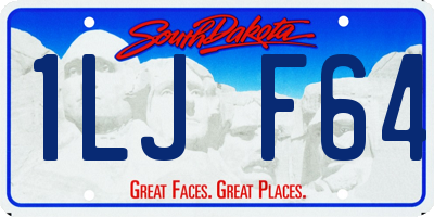 SD license plate 1LJF64