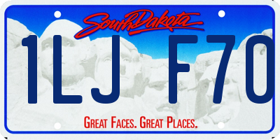 SD license plate 1LJF70