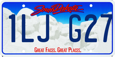 SD license plate 1LJG27