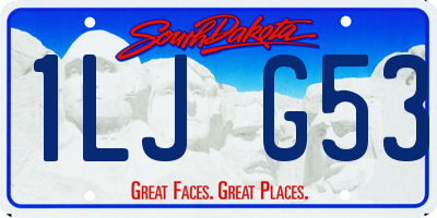 SD license plate 1LJG53
