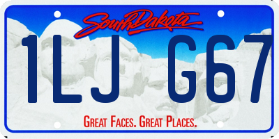 SD license plate 1LJG67