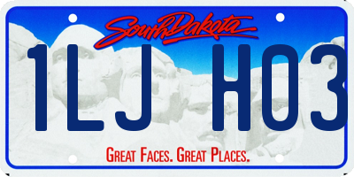 SD license plate 1LJH03