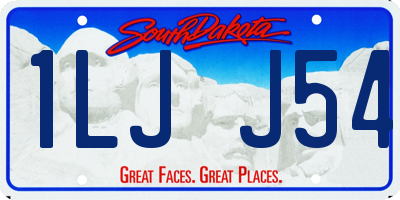 SD license plate 1LJJ54