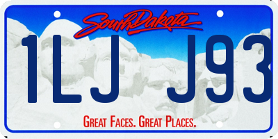 SD license plate 1LJJ93