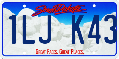 SD license plate 1LJK43