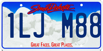 SD license plate 1LJM88