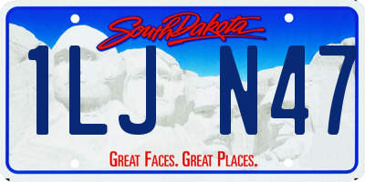 SD license plate 1LJN47