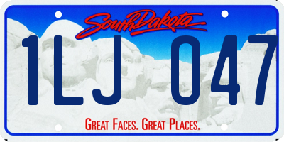 SD license plate 1LJO47