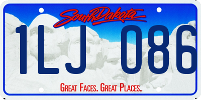 SD license plate 1LJO86
