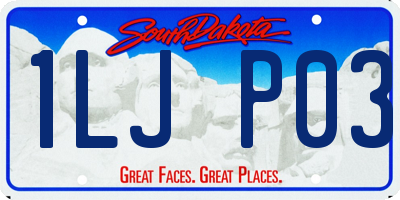 SD license plate 1LJP03
