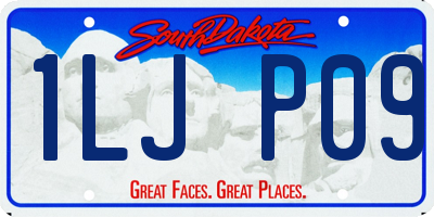 SD license plate 1LJP09
