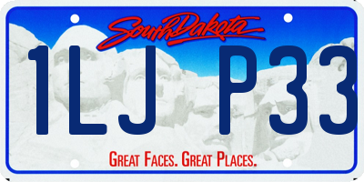 SD license plate 1LJP33