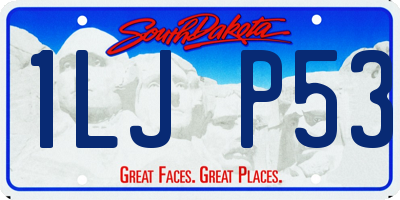 SD license plate 1LJP53