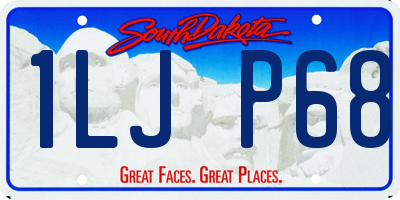SD license plate 1LJP68