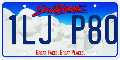 SD license plate 1LJP80