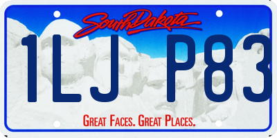 SD license plate 1LJP83