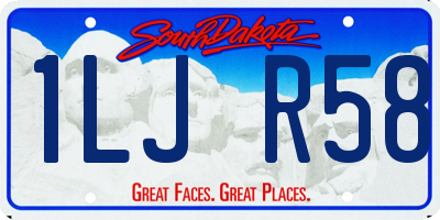 SD license plate 1LJR58