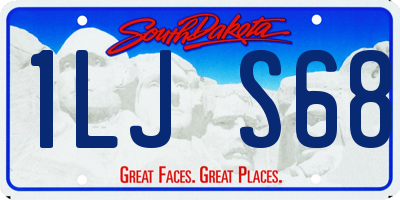 SD license plate 1LJS68
