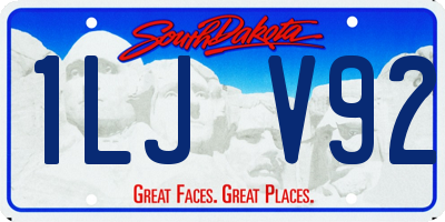 SD license plate 1LJV92