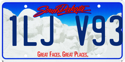 SD license plate 1LJV93