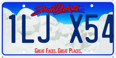 SD license plate 1LJX54