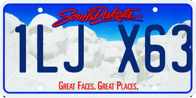 SD license plate 1LJX63
