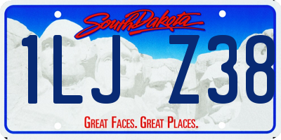 SD license plate 1LJZ38