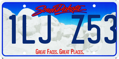 SD license plate 1LJZ53