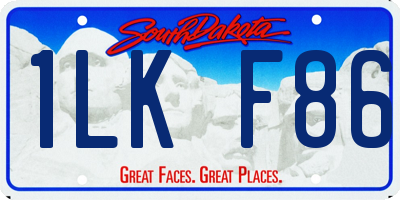 SD license plate 1LKF86