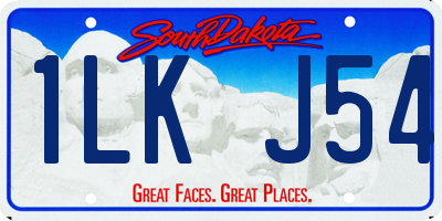 SD license plate 1LKJ54