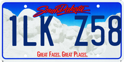 SD license plate 1LKZ58