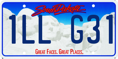 SD license plate 1LLG31
