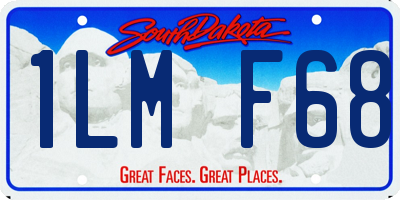 SD license plate 1LMF68