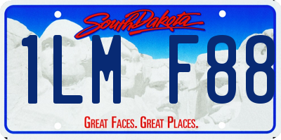 SD license plate 1LMF88