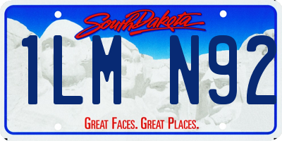 SD license plate 1LMN92