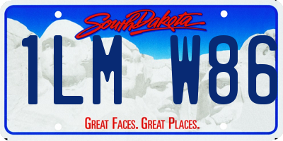 SD license plate 1LMW86