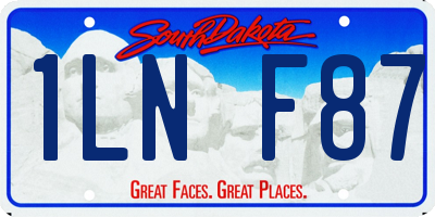 SD license plate 1LNF87
