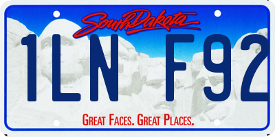 SD license plate 1LNF92