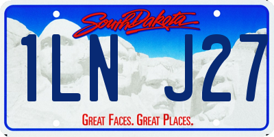 SD license plate 1LNJ27