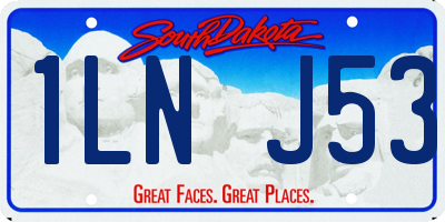 SD license plate 1LNJ53