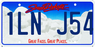 SD license plate 1LNJ54