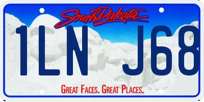 SD license plate 1LNJ68