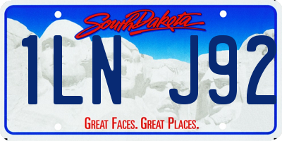 SD license plate 1LNJ92